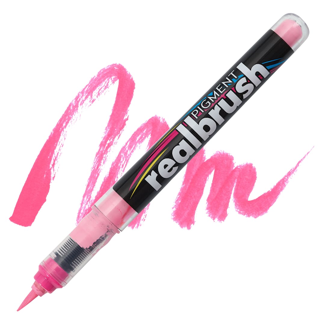 Open in modal - Karin Realbrush Pigment Marker - Cerise, swatch and marker