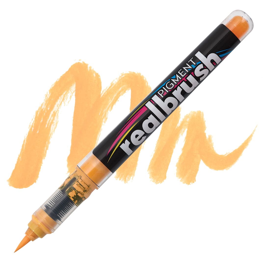 Open in modal - Karin Realbrush Pigment Marker - Pale Orange, swatch and marker