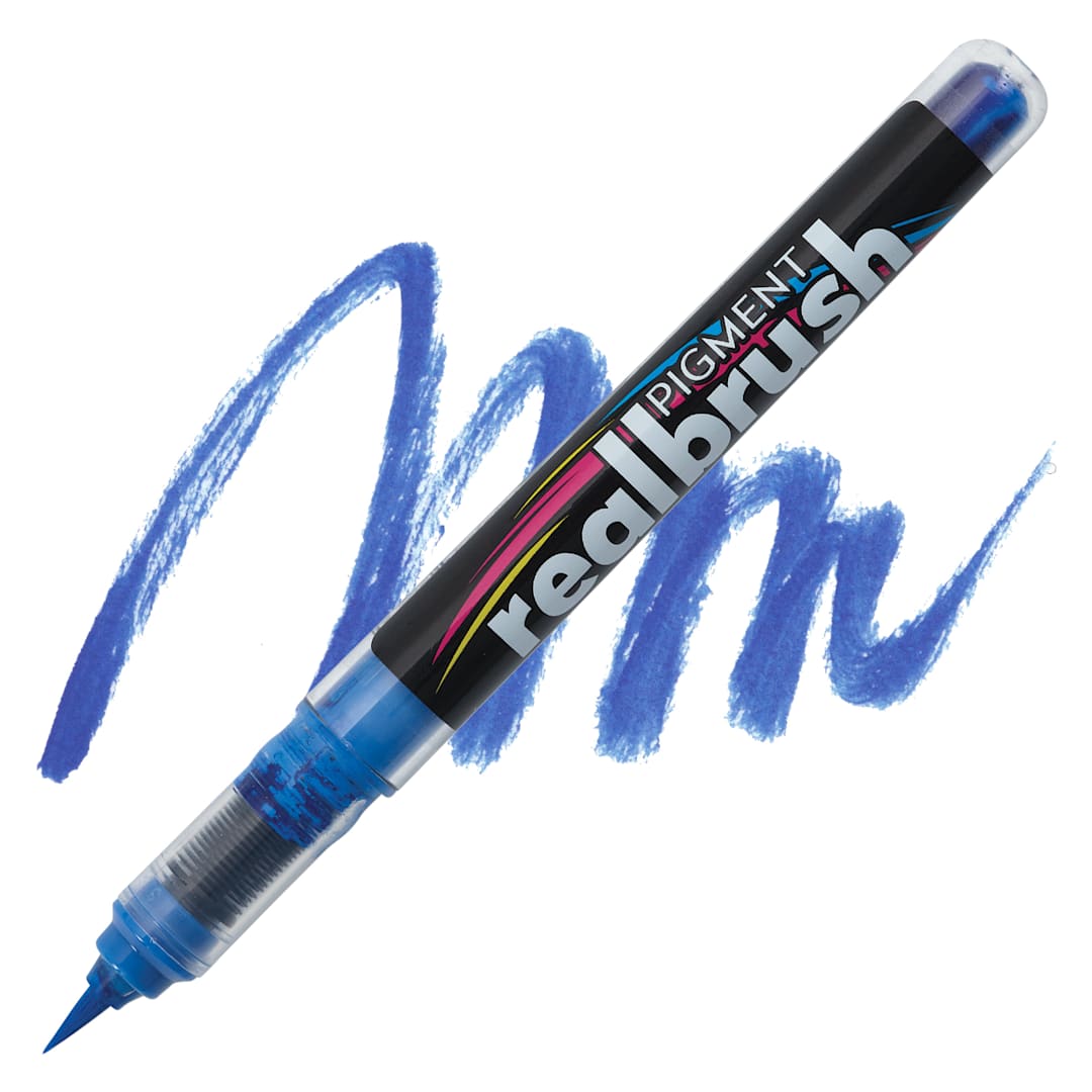 Open in modal - Karin Realbrush Pigment Marker - Egyptian Blue, swatch and marker