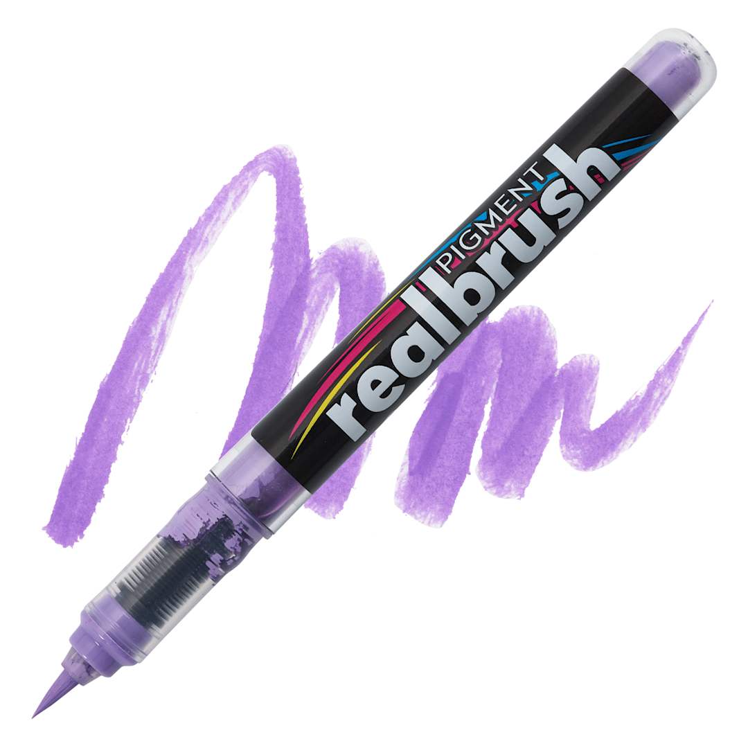 Open in modal - Karin Realbrush Pigment Marker - Pale Violet, swatch and marker