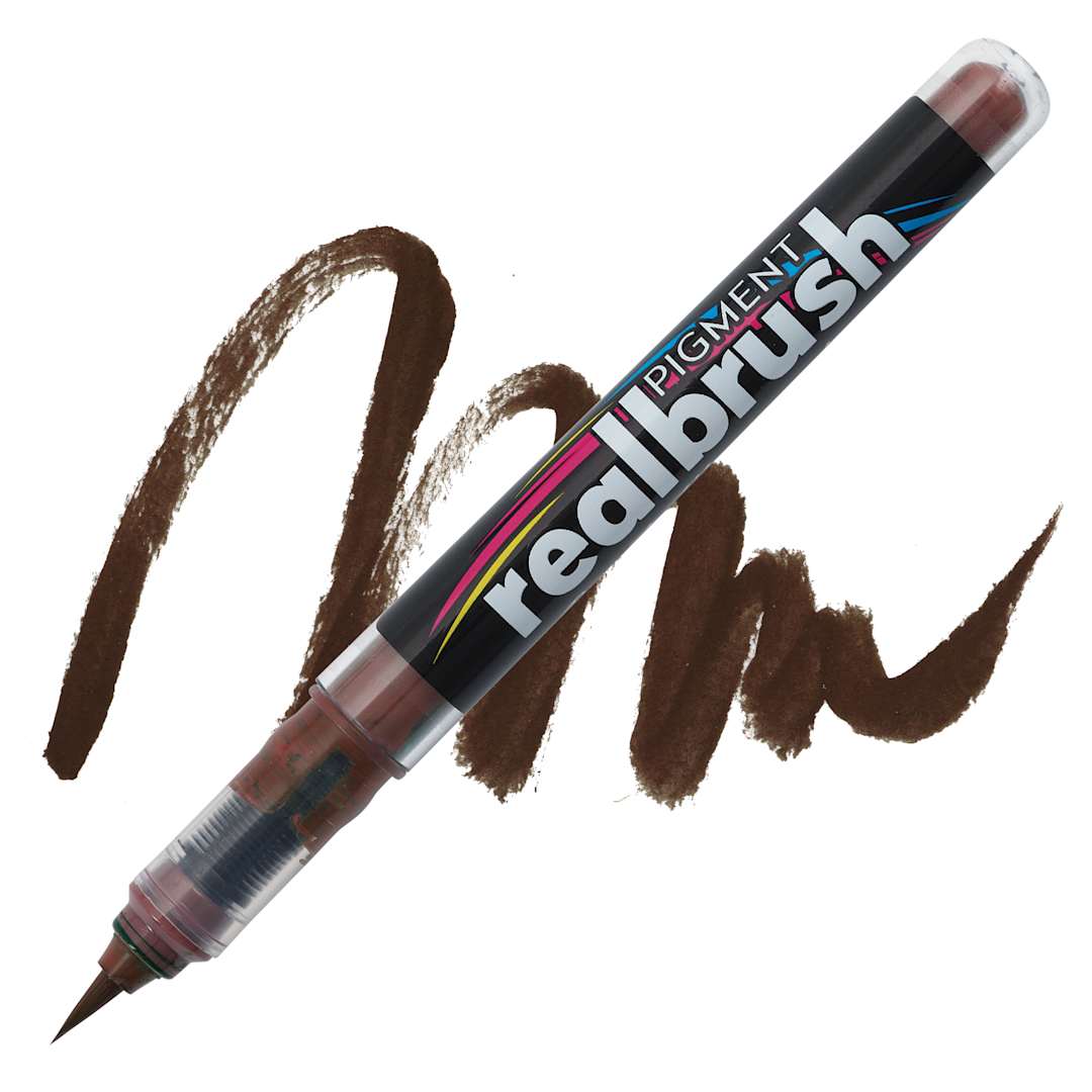 Open in modal - Karin Realbrush Pigment Marker - Cocoa, swatch and marker