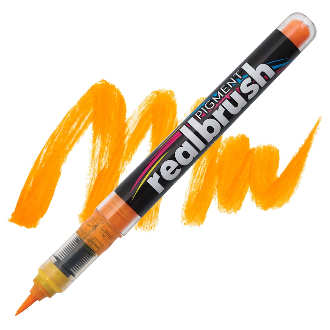 Open in modal - Karin Realbrush Pigment Marker - Gold, swatch and marker