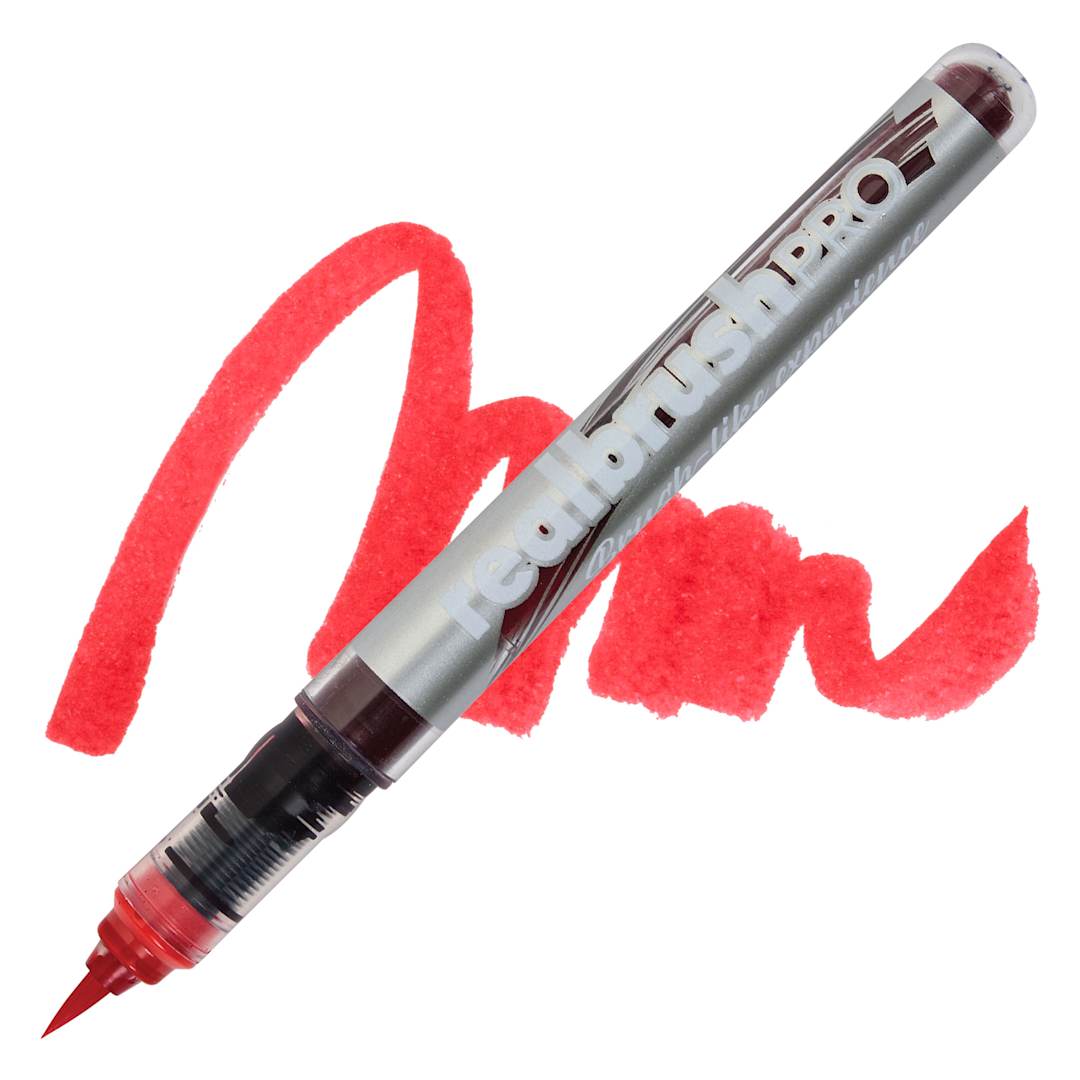 Open in modal - Karin Realbrush Pro Marker - Fire Red, swatch and marker