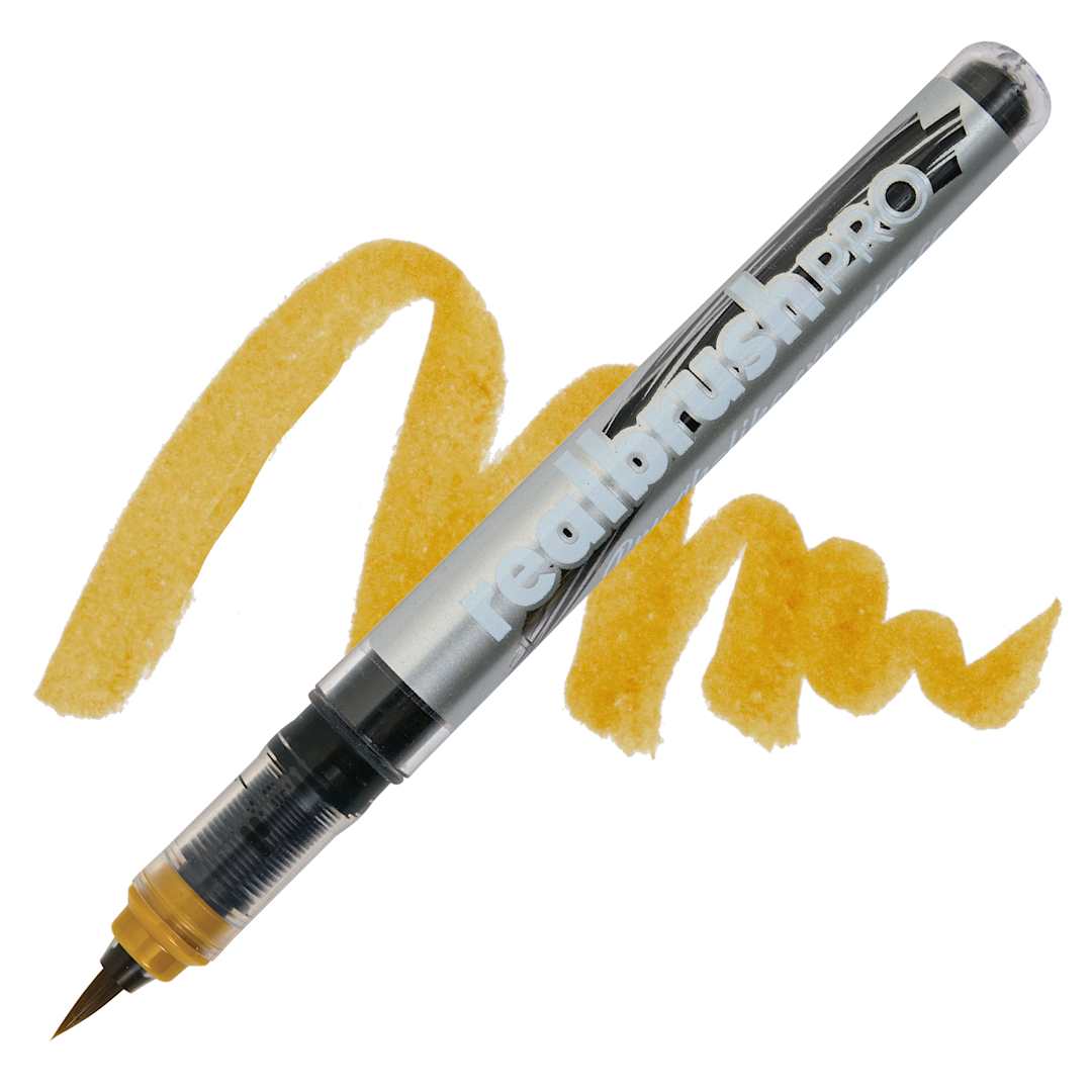 Open in modal - Karin Realbrush Pro Marker - Ochre, swatch and marker