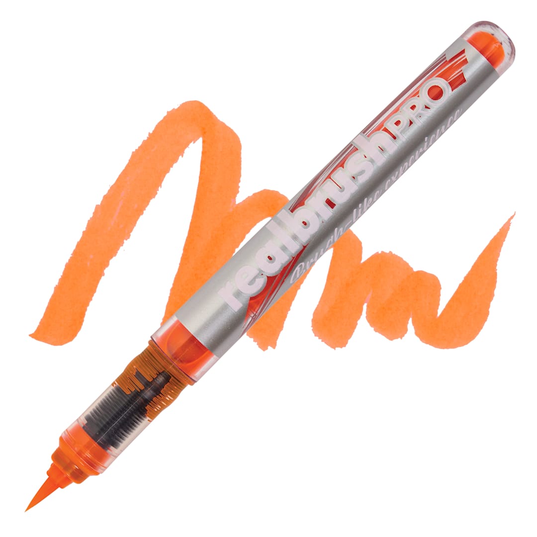 Open in modal - Karin Realbrush Pro Marker - Neon Orange, swatch and marker
