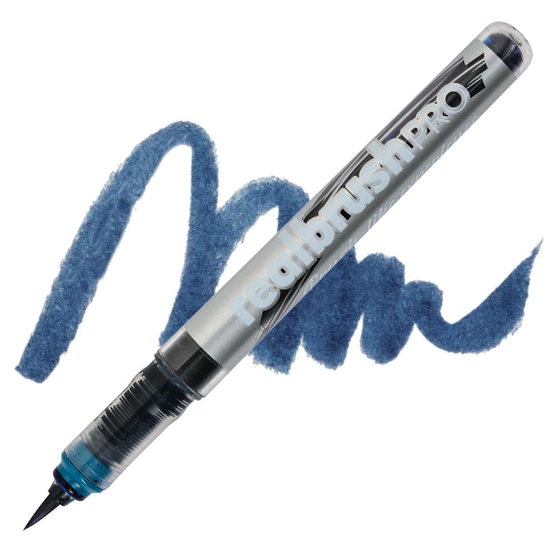Open in modal - Karin Realbrush Pro Marker - Sapphire Blue, swatch and marker