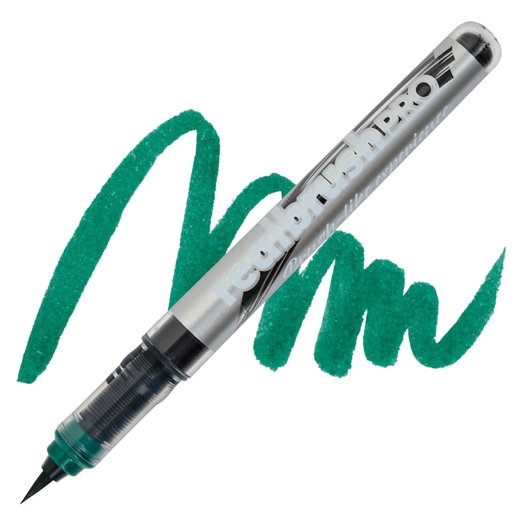 Open in modal - Karin Realbrush Pro Marker - Lush Green, swatch and marker