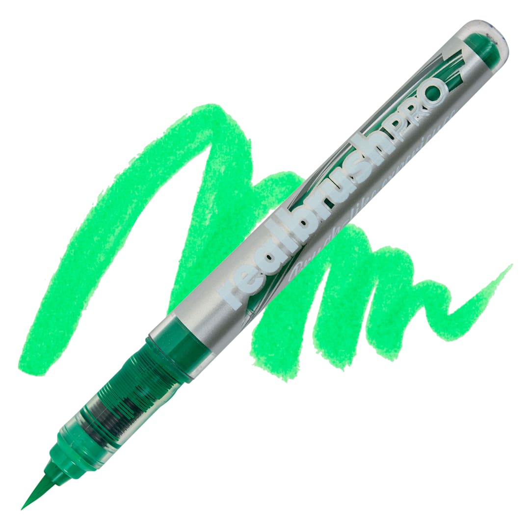 Open in modal - Karin Realbrush Pro Marker - Neon Green, swatch and marker