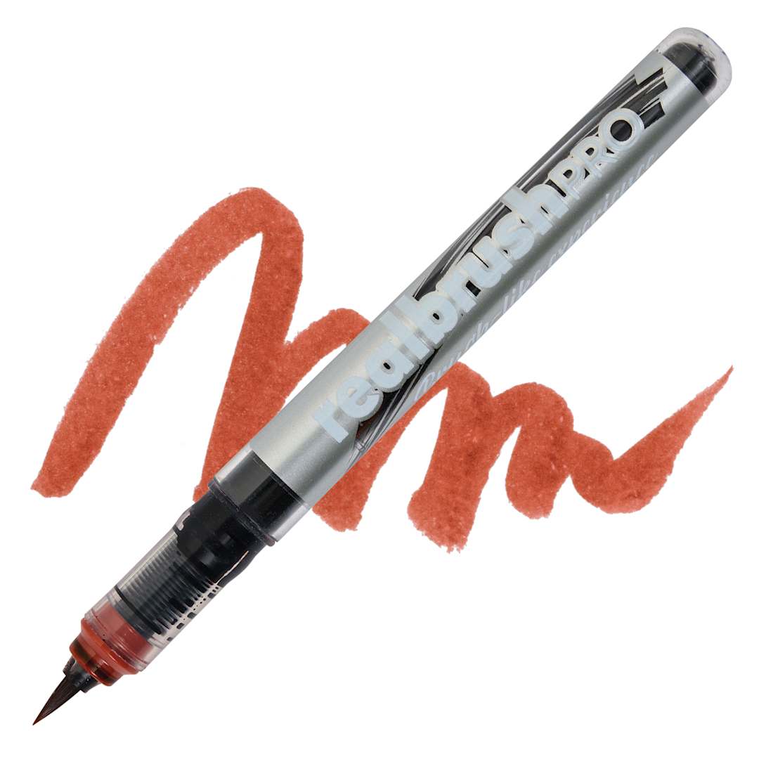 Open in modal - Karin Realbrush Pro Marker - Copper Brown, swatch and marker