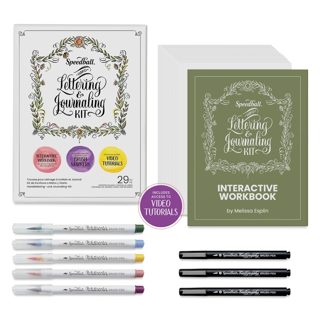 Open in modal - Speedball Hand Lettering and Journaling Kit - Set of 29