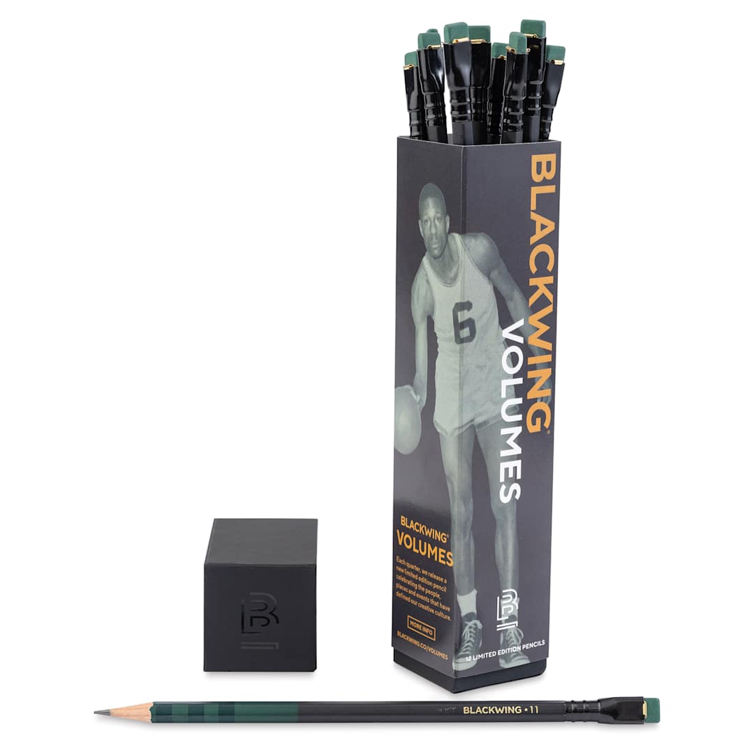 Open in modal - Blackwing Volumes 11 The Bill Russell Pencil - Pkg of 12, opened with pencil laid out
