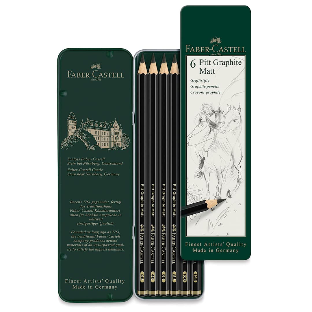 Open in modal - Faber-Castell Pitt Graphite Matte Pencils - Set of 6