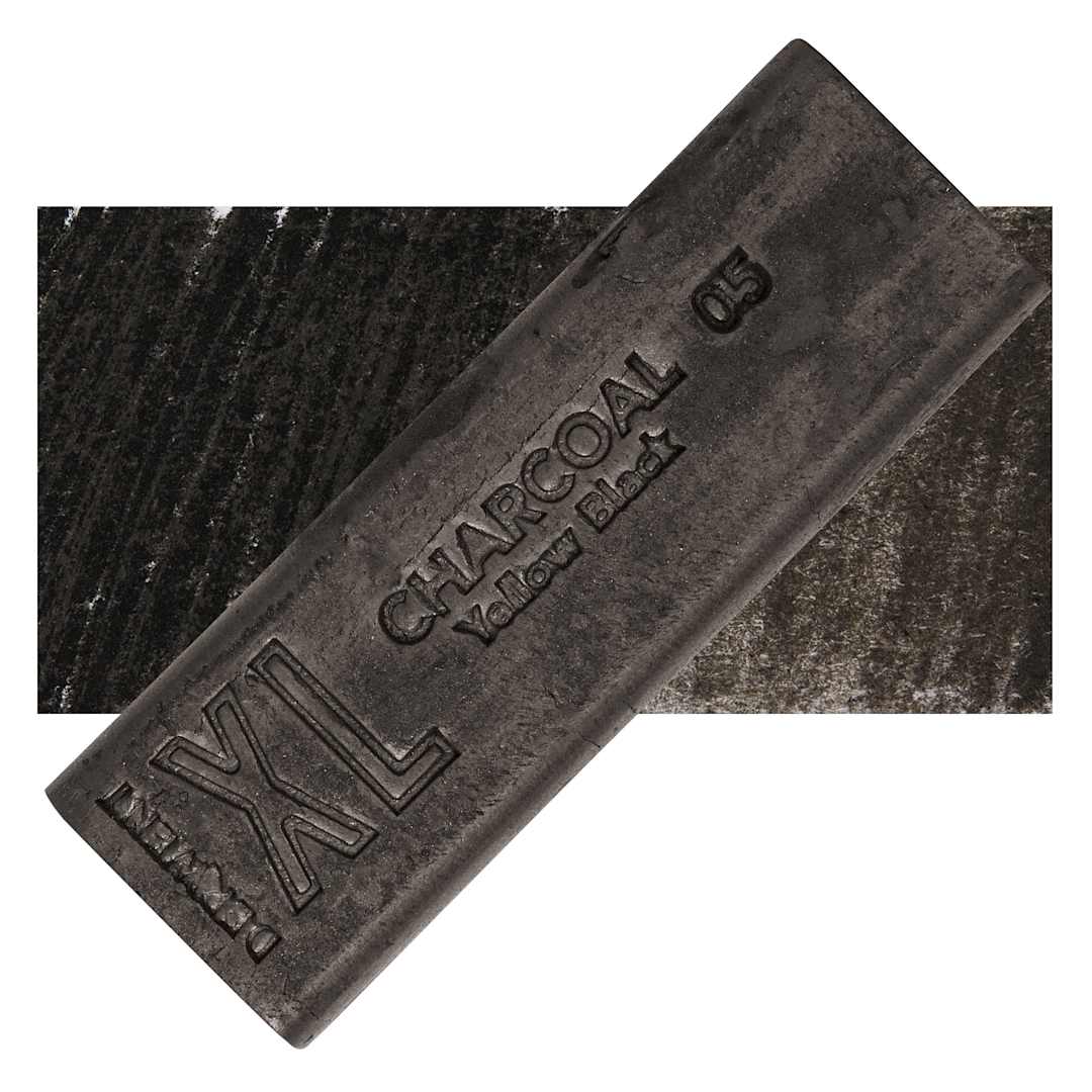 Open in modal - Derwent Charcoal XL Block - Yellow Black, swatch and block