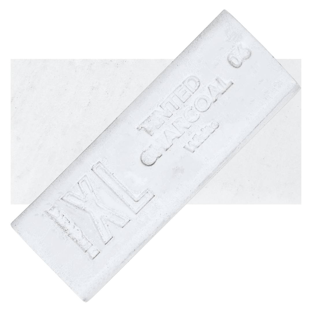 Open in modal - Derwent Tinted Charcoal XL Block - White, swatch and block