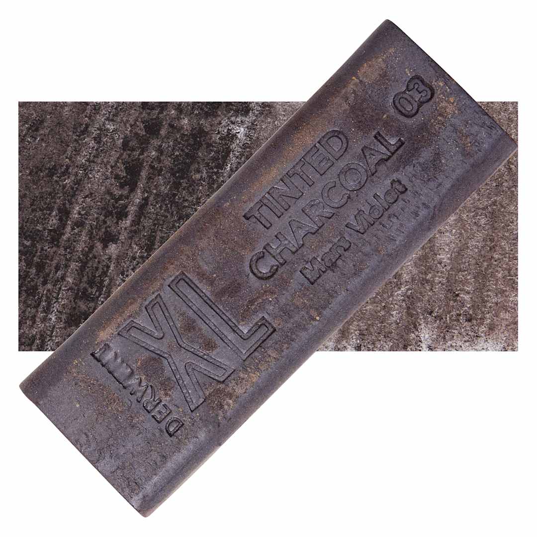 Open in modal - Derwent Tinted Charcoal XL Block - Mars Violet, swatch and block