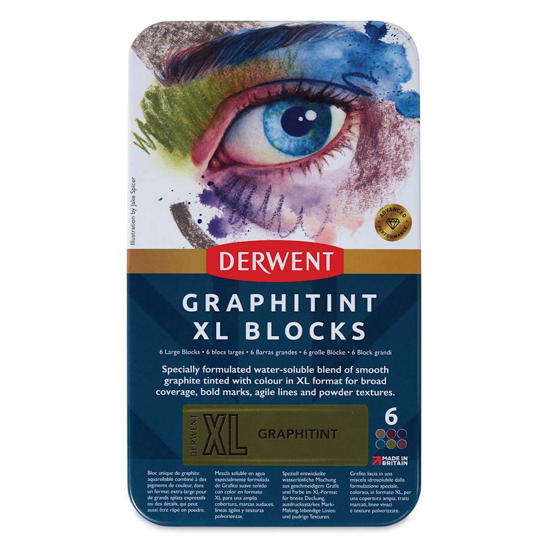 Open in modal - Derwent Graphitint XL Blocks - Assorted, Set of 6, front of the packaging