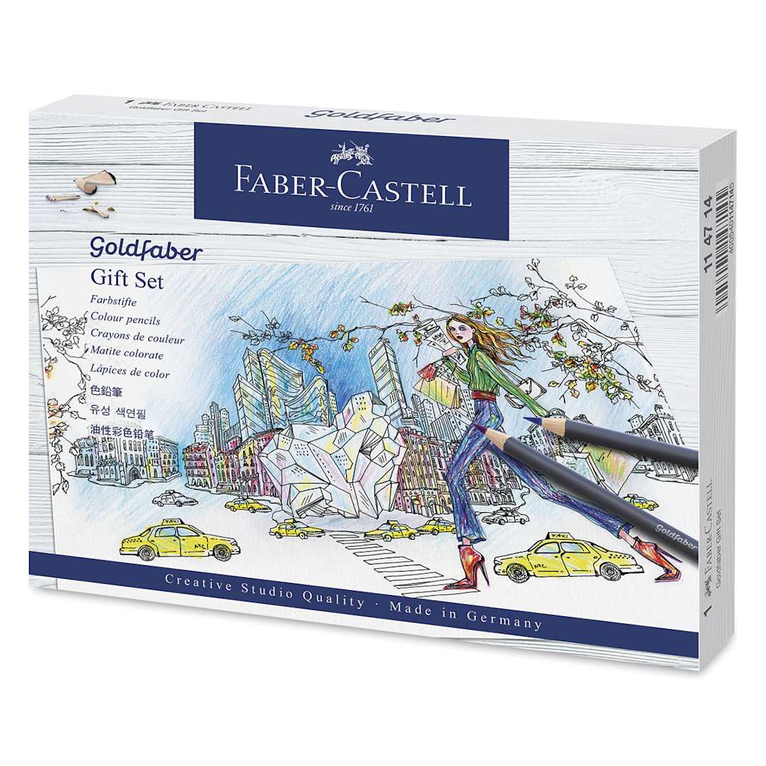 Open in modal - Faber-Castell Goldfaber Color Pencil Gift Set - Right angled view of front of package
