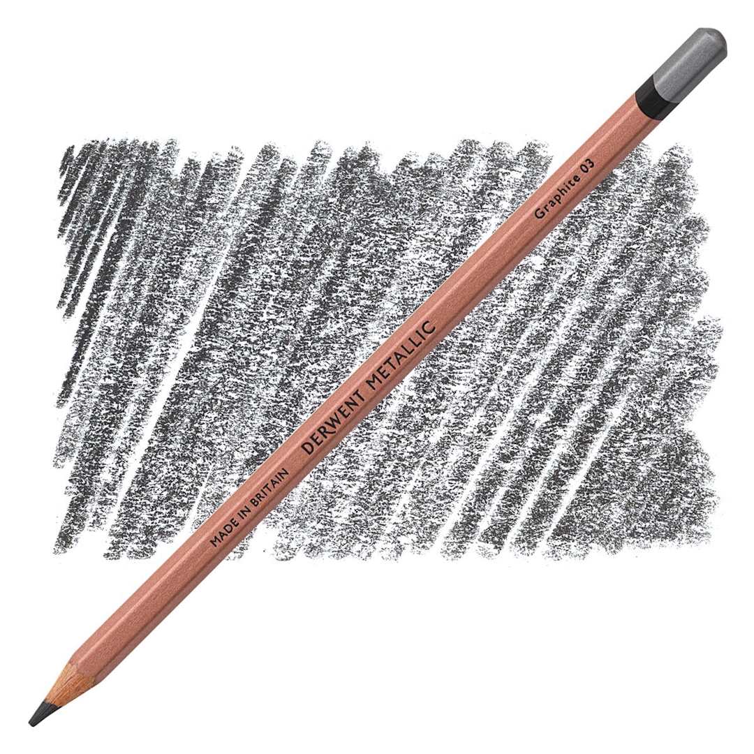 Open in modal - Derwent Professional Metallic Colored Pencil - Graphite pencil and swatch