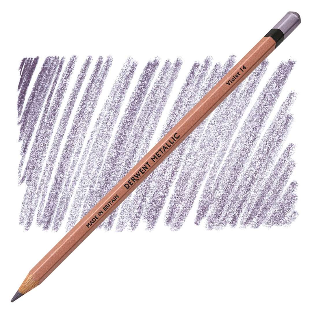 Open in modal - Derwent Professional Metallic Colored Pencil - Violet pencil and swatch
