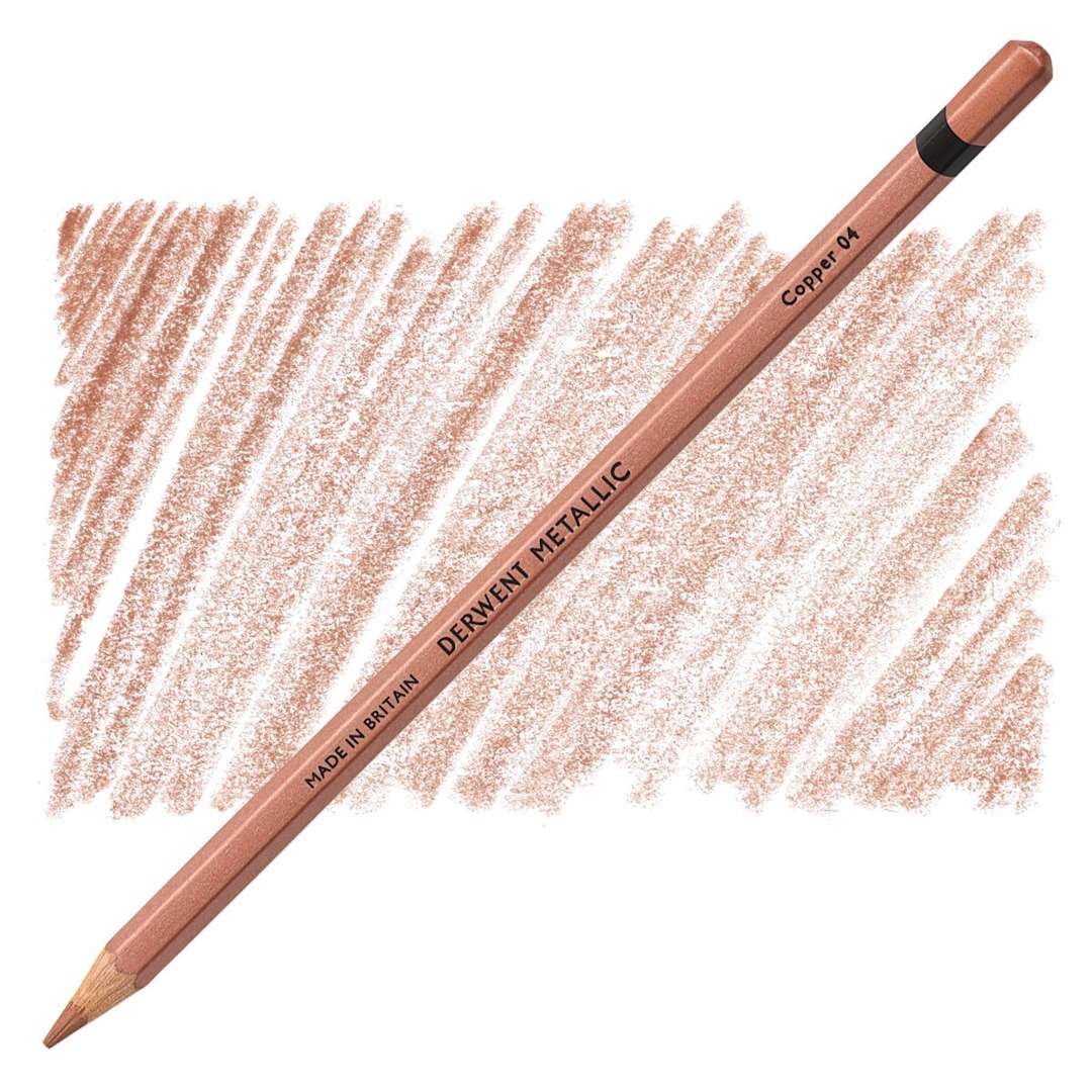 Open in modal - Derwent Professional Metallic Colored Pencil - Copper pencil and swatch