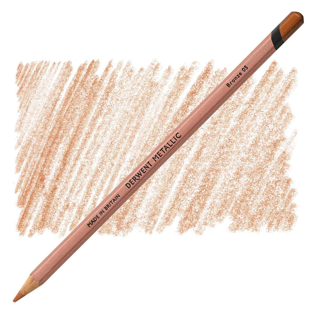 Open in modal - Derwent Professional Metallic Colored Pencil - Bronze pencil and swatch