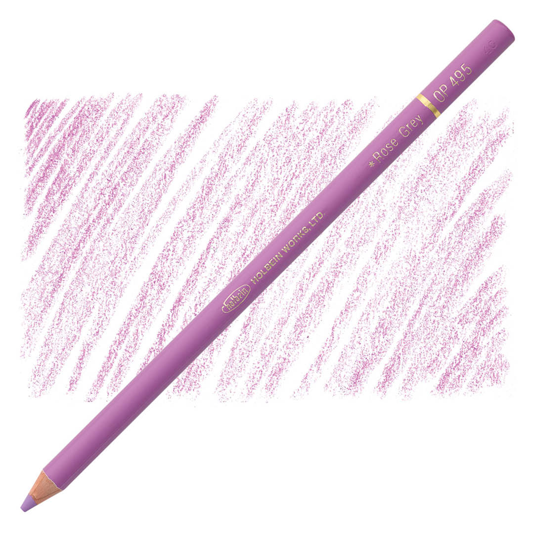 Open in modal - Holbein Artists' Colored Pencil - Rose Grey, OP495 pencil and swatch