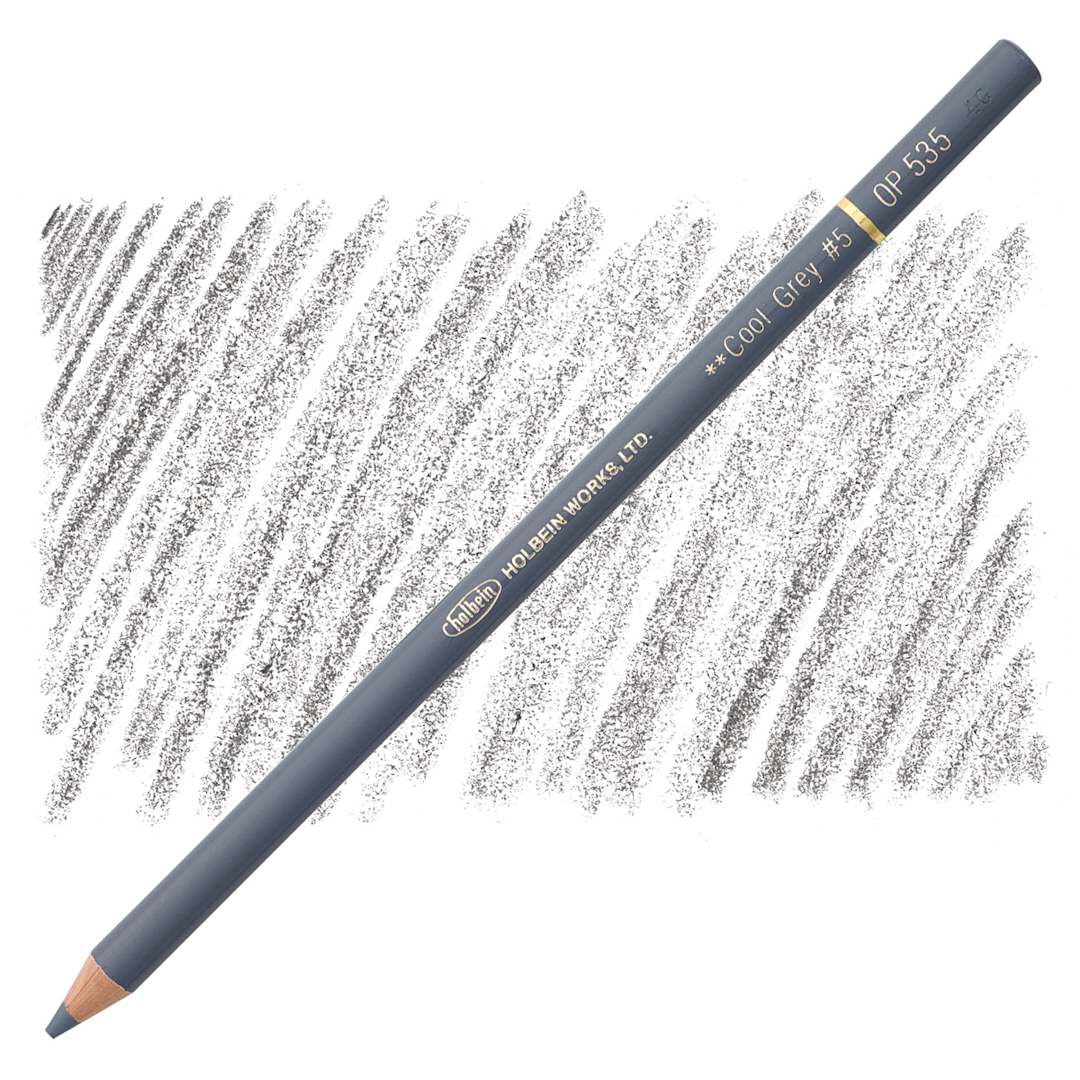 Open in modal - Holbein Artists' Colored Pencil - Cool Grey 5, OP535 pencil and swatch