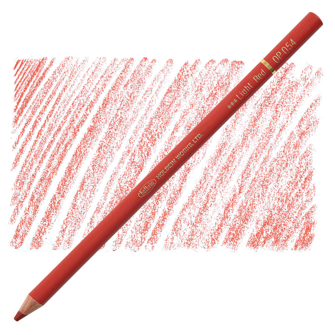 Open in modal - Holbein Artists' Colored Pencil - Light Red, OP054 pencil and swatch