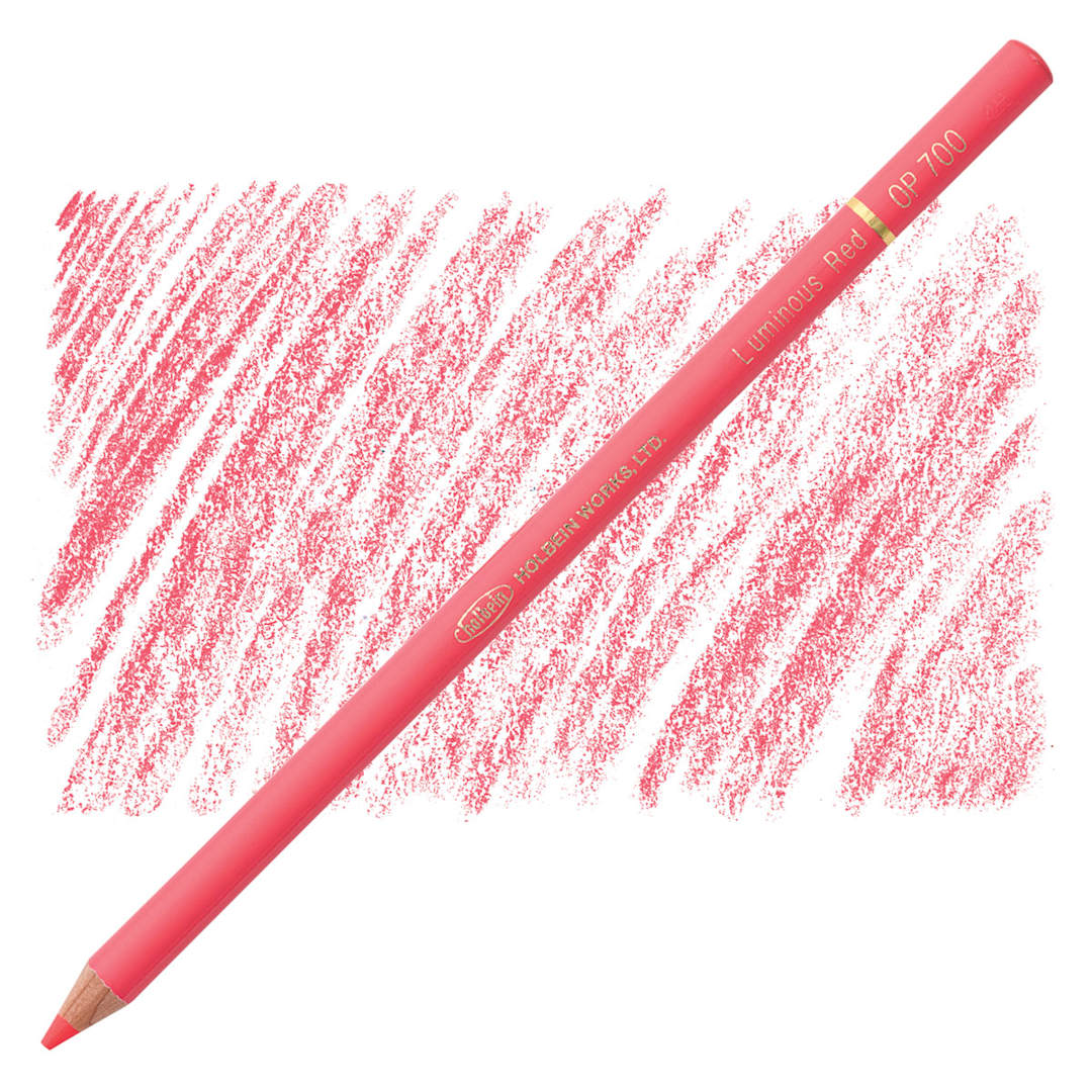 Open in modal - Holbein Artists' Colored Pencil - Luminous Red, OP700 pencil and swatch