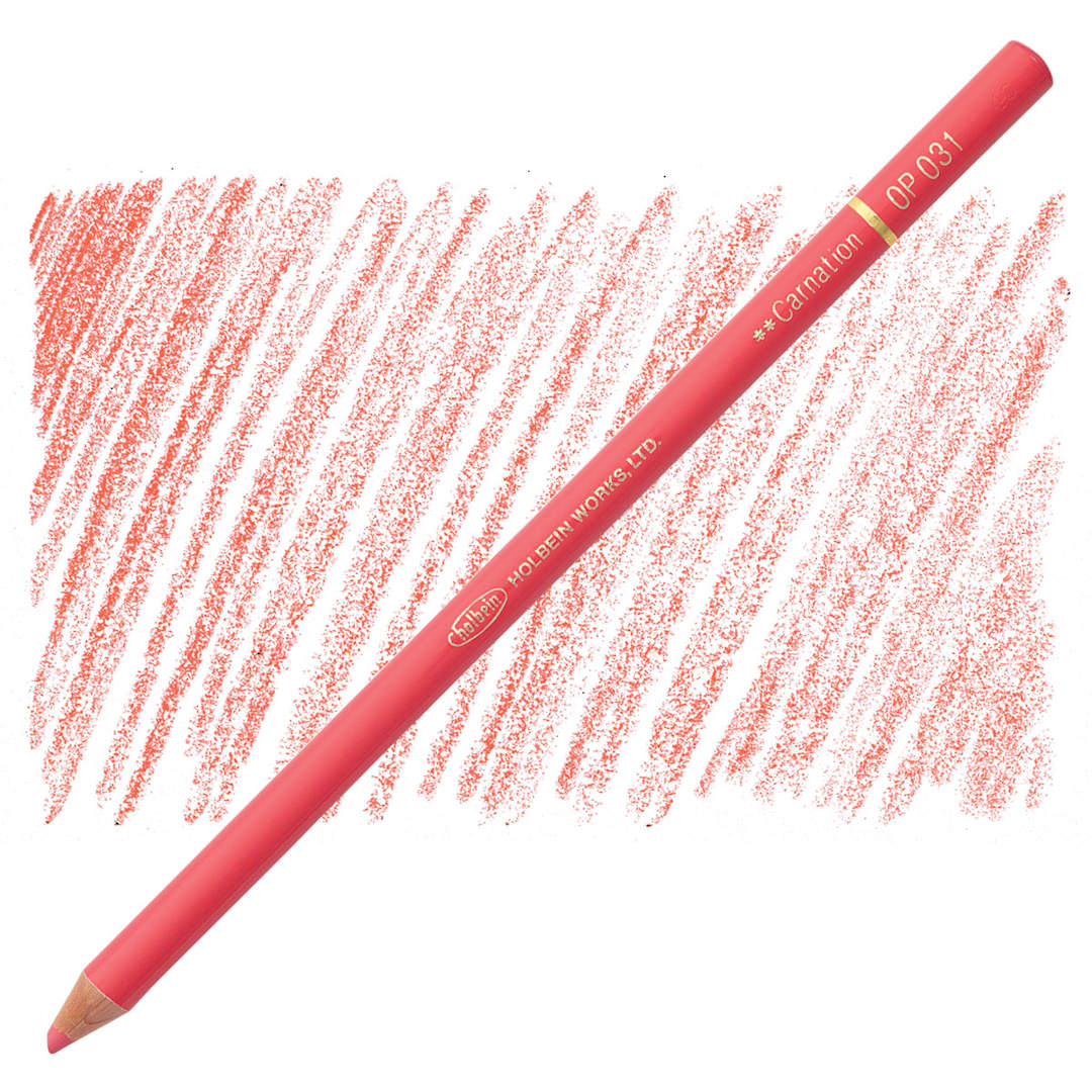 Open in modal - Holbein Artists' Colored Pencil - Carnation, OP031 pencil and swatch