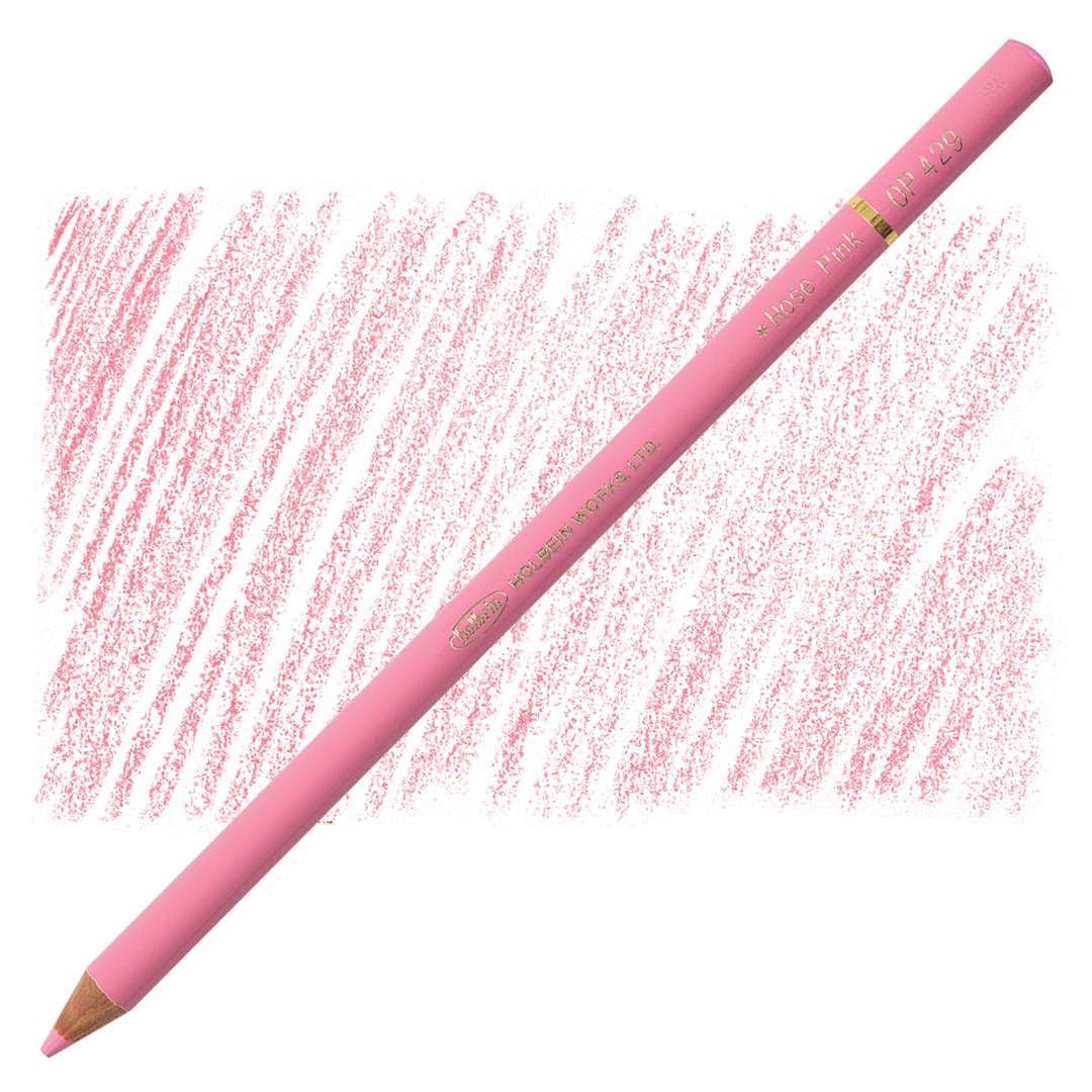 Open in modal - Holbein Artists' Colored Pencil - Rose Pink, OP429 pencil and swatch