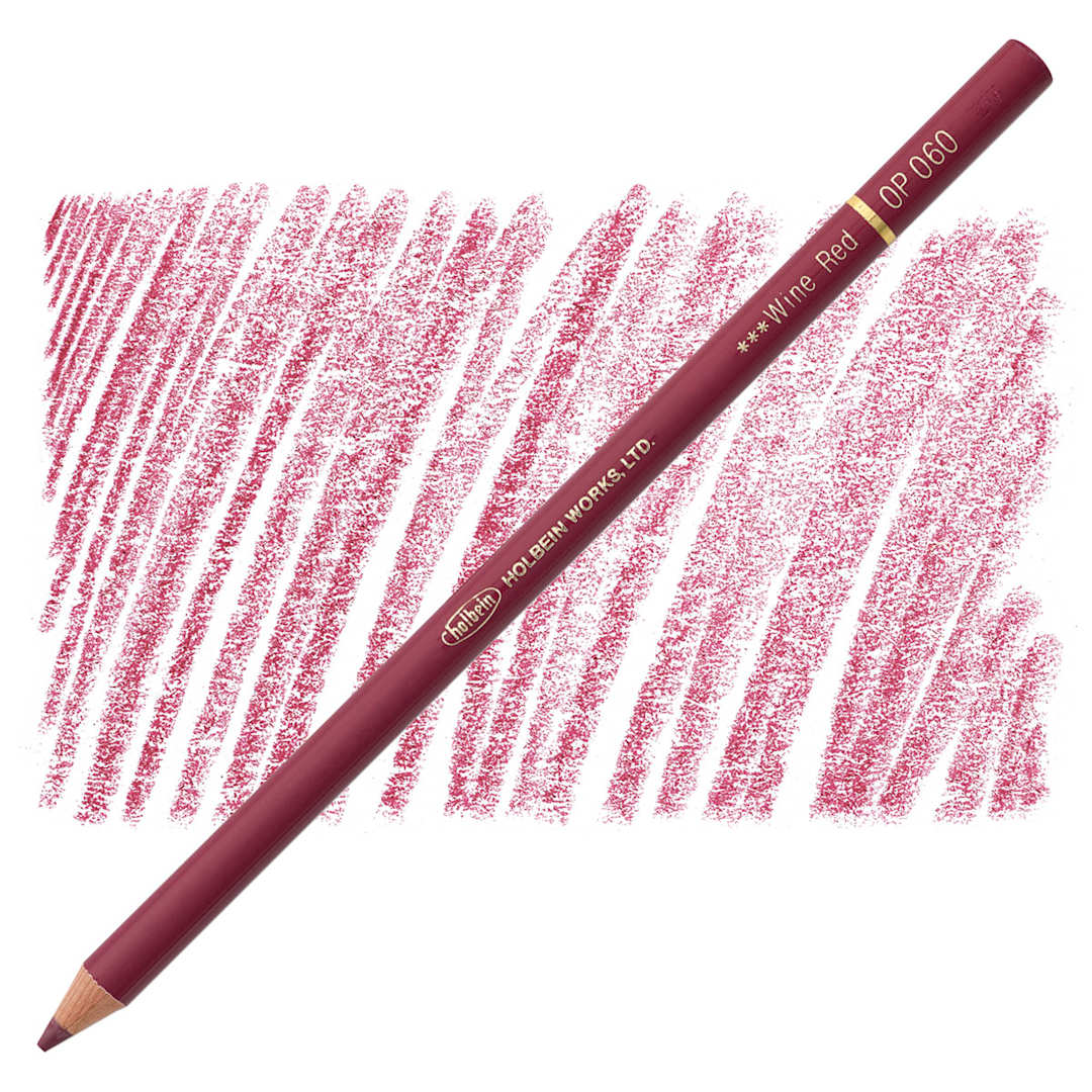 Open in modal - Holbein Artists' Colored Pencil - Wine Red, OP060 pencil and swatch