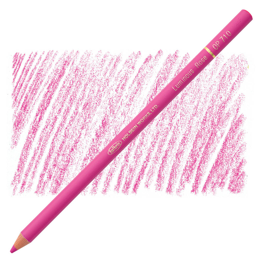 Open in modal - Holbein Artists' Colored Pencil - Luminous Rose, OP710 pencil and swatch