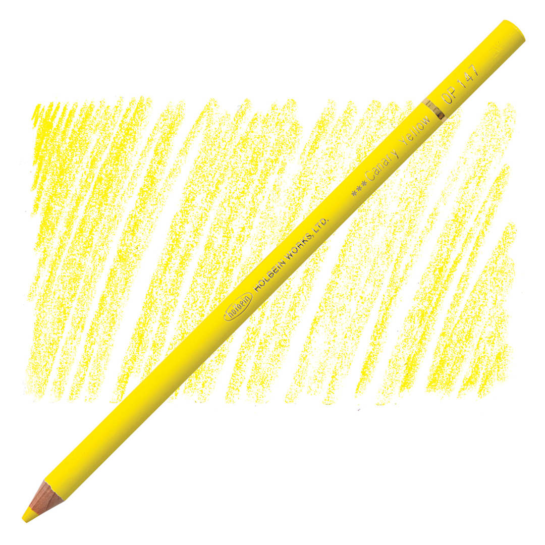 Open in modal - Holbein Artists' Colored Pencil - Canary Yellow, OP147 pencil and swatch