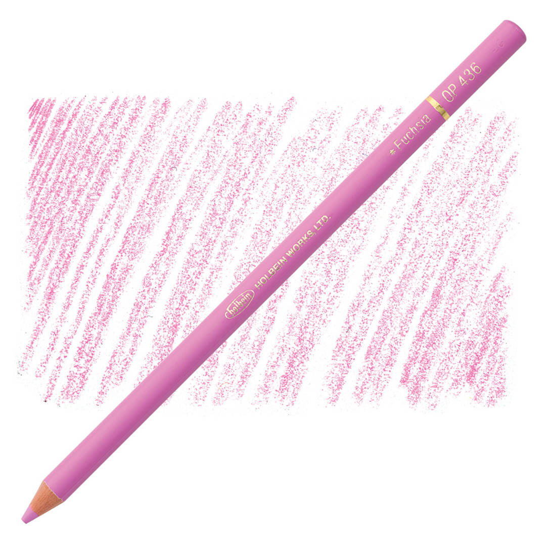 Open in modal - Holbein Artists' Colored Pencil - Fuchsia, OP436 pencil and swatch