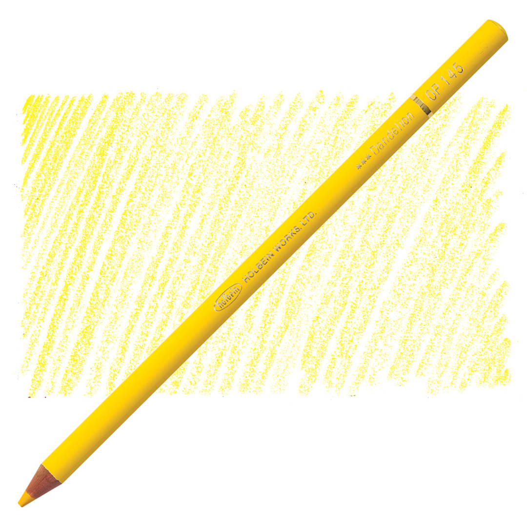 Open in modal - Holbein Artists' Colored Pencil - Dandelion, OP145 pencil and swatch