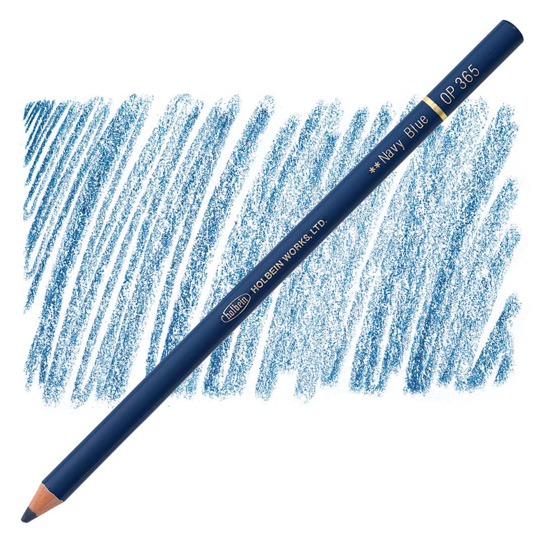 Open in modal - Holbein Artists' Colored Pencil - Navy Blue, OP365 pencil and swatch