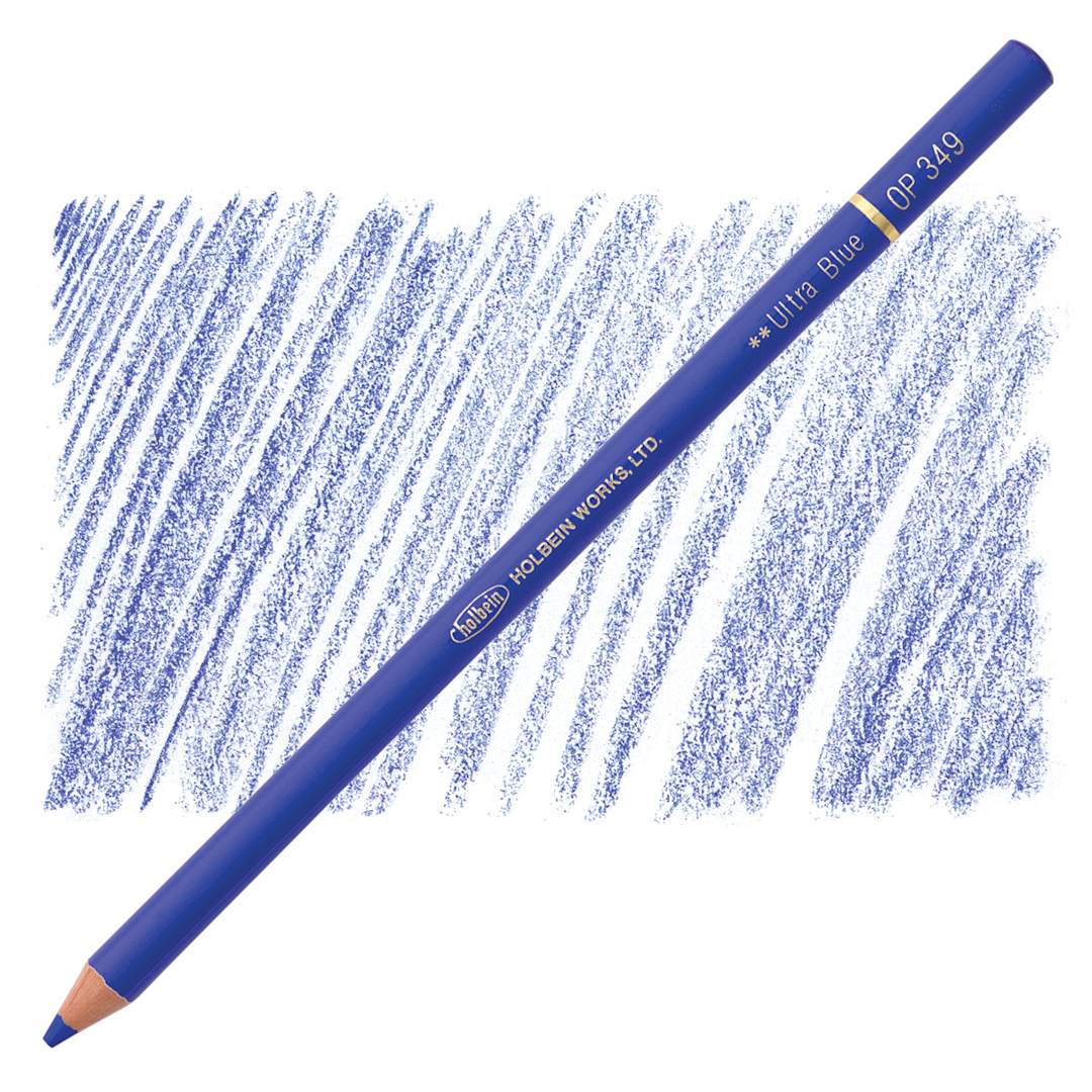 Open in modal - Holbein Artists' Colored Pencil - Ultra Blue, OP349 pencil and swatch