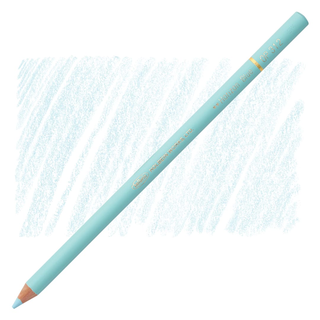 Open in modal - Holbein Artists' Colored Pencil - Horizon Blue, OP312 pencil and swatch