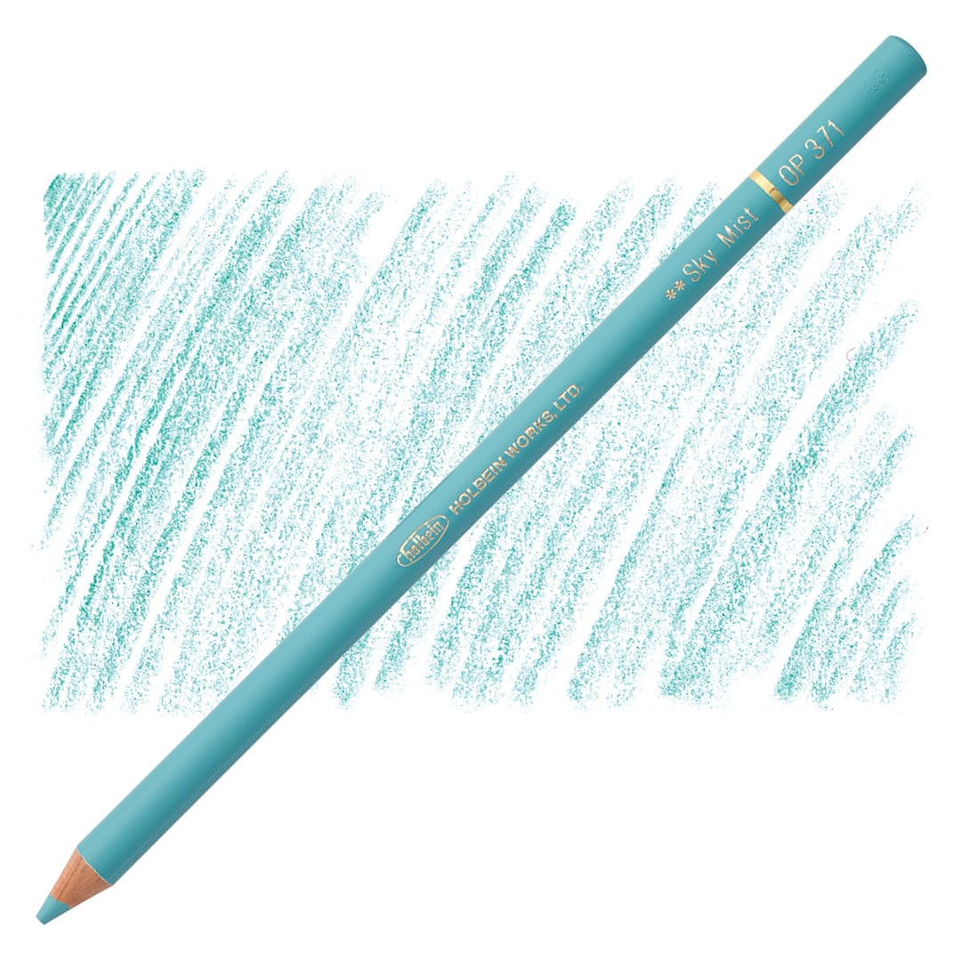 Open in modal - Holbein Artists' Colored Pencil - Sky Mist, OP371 pencil and swatch