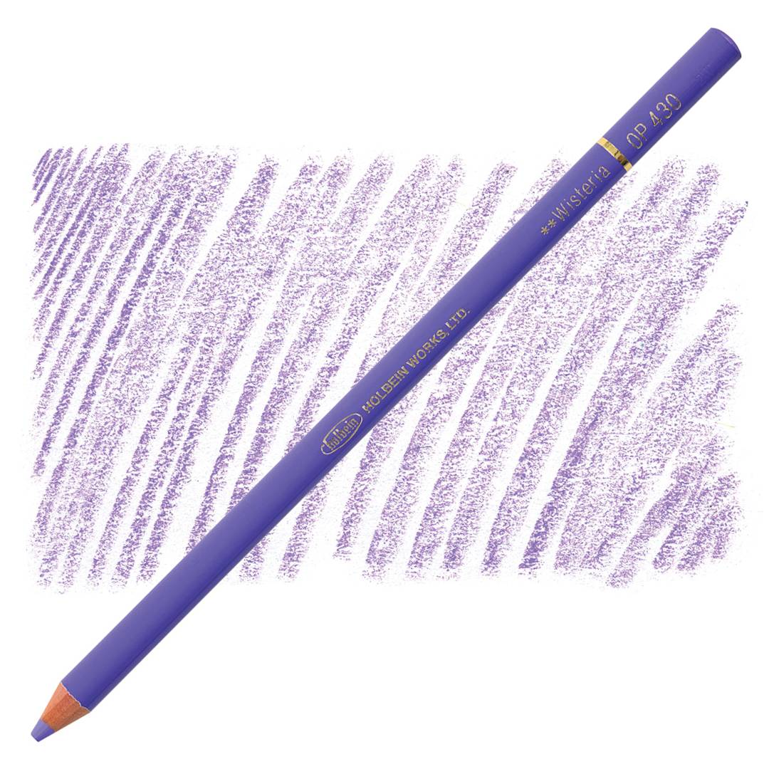 Open in modal - Holbein Artists' Colored Pencil - Wisteria, OP430 pencil and swatch