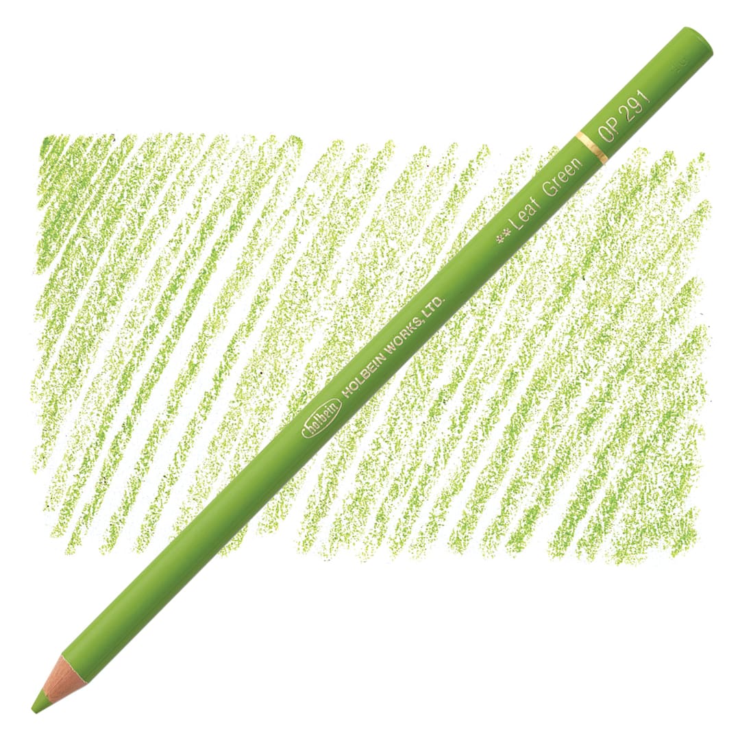 Open in modal - Holbein Artists' Colored Pencil - Leaf Green, OP291 pencil and swatch