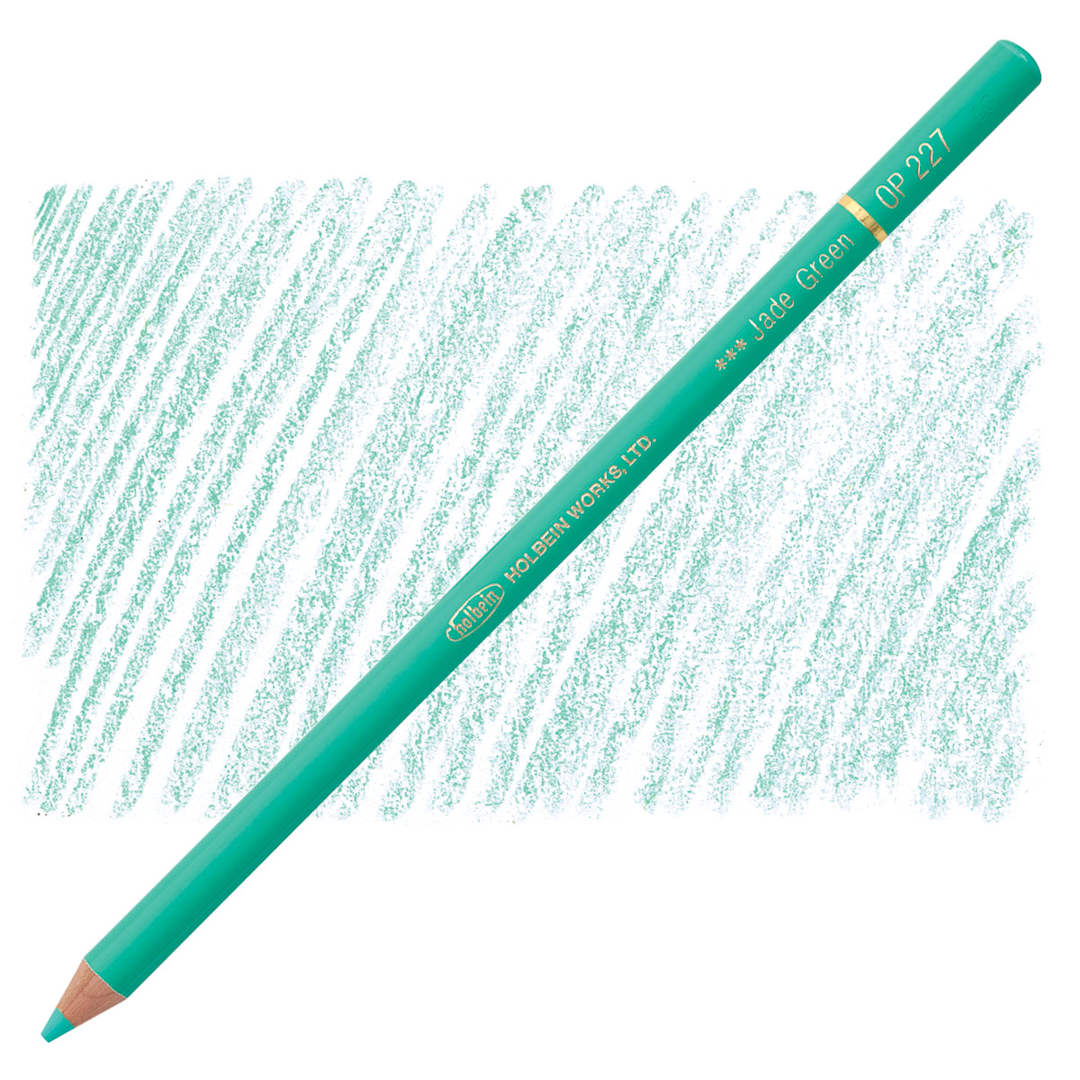 Open in modal - Holbein Artists' Colored Pencil - Jade Green, OP227 pencil and swatch