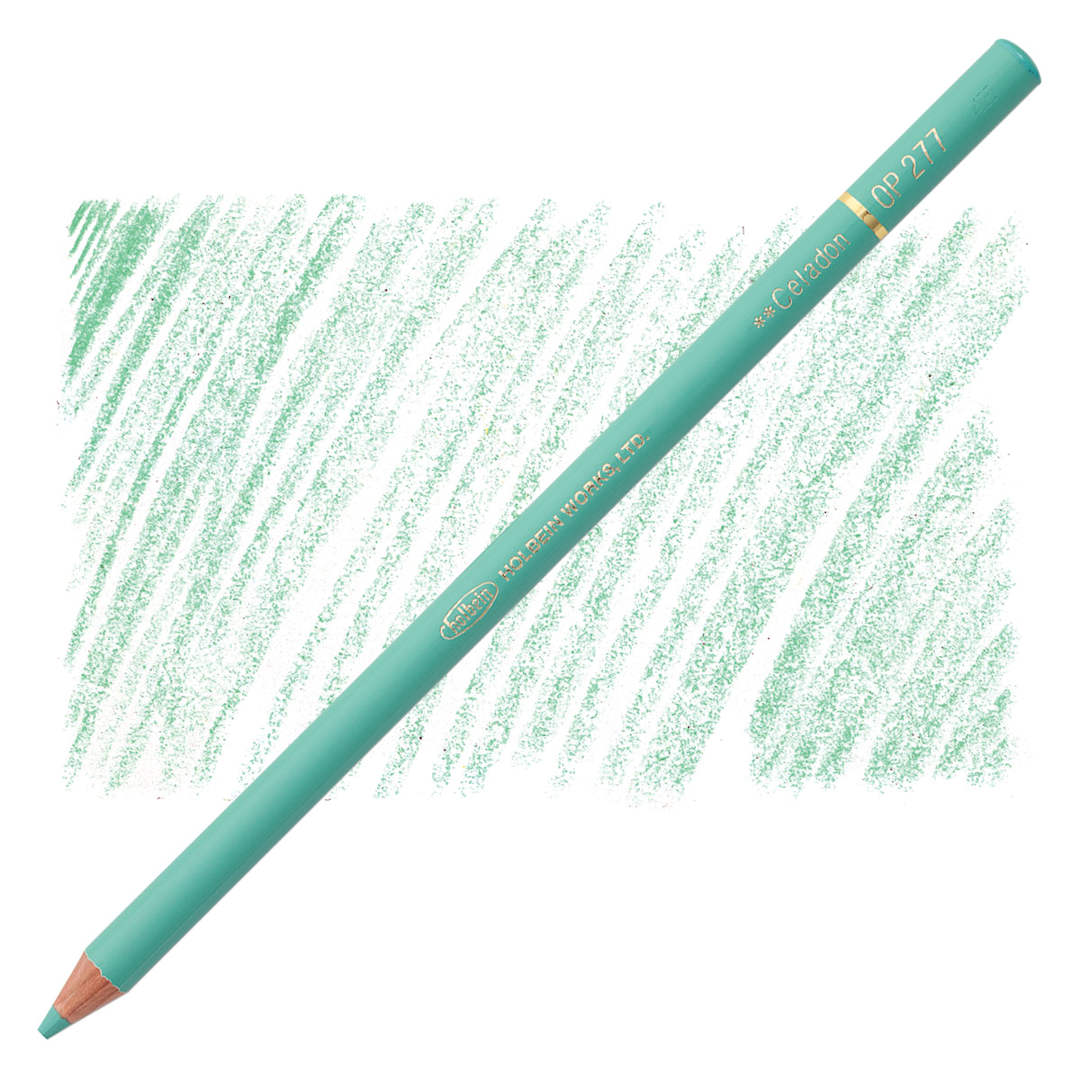 Open in modal - Holbein Artists' Colored Pencil - Celadon, OP277 pencil and swatch