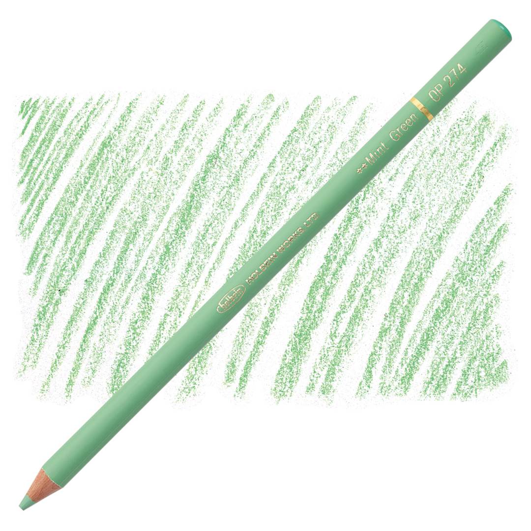 Open in modal - Holbein Artists' Colored Pencil - Mint Green, OP274 pencil and swatch