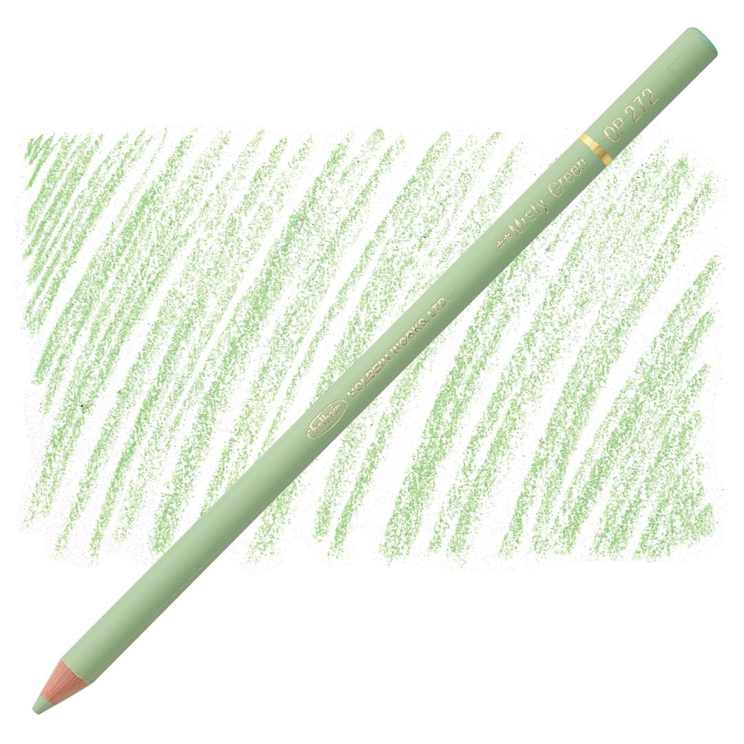Open in modal - Holbein Artists' Colored Pencil - Misty Green, OP272 pencil and swatch