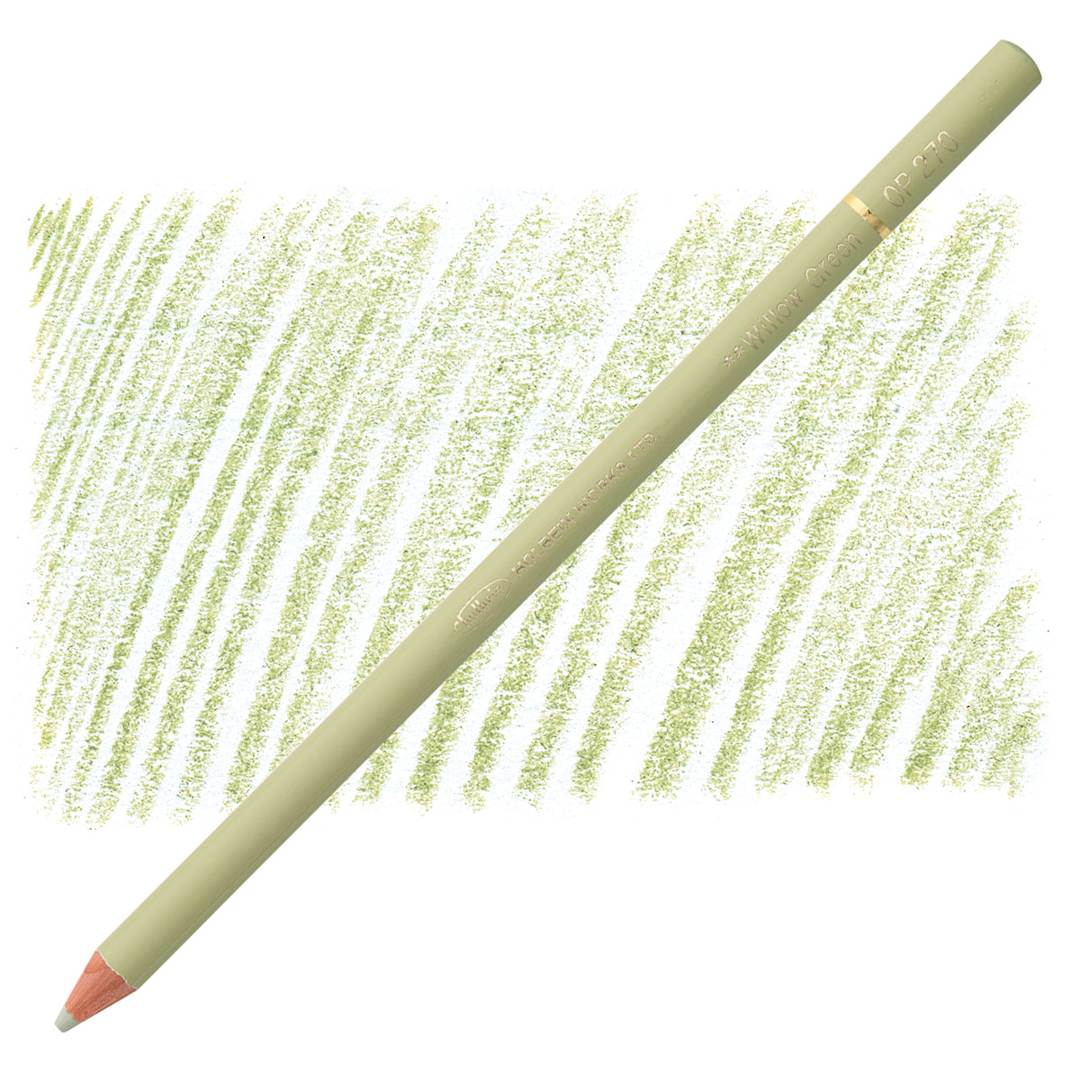 Open in modal - Holbein Artists' Colored Pencil - Willow Green, OP270 pencil and swatch