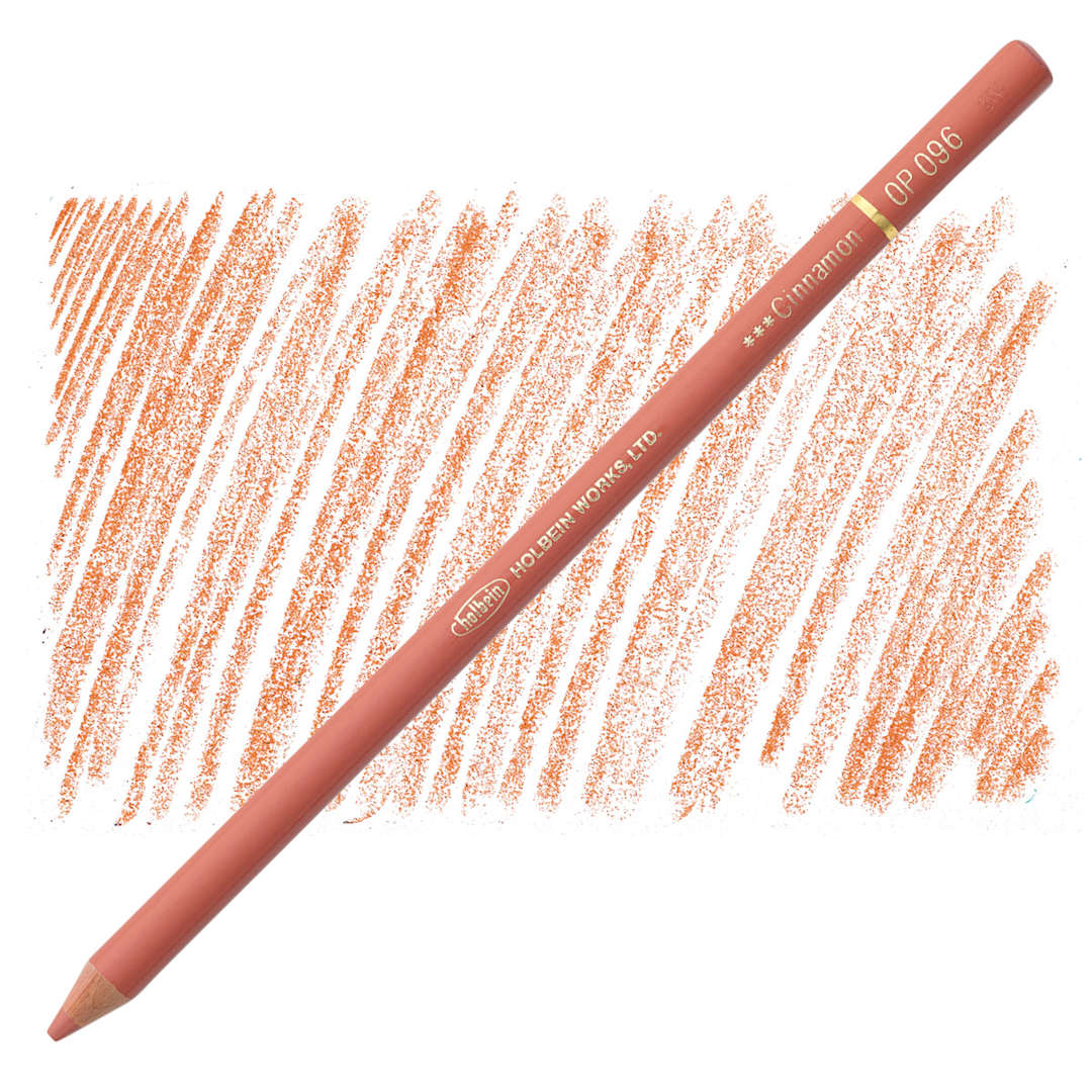 Open in modal - Holbein Artists' Colored Pencil - Cinnamon, OP096 pencil and swatch