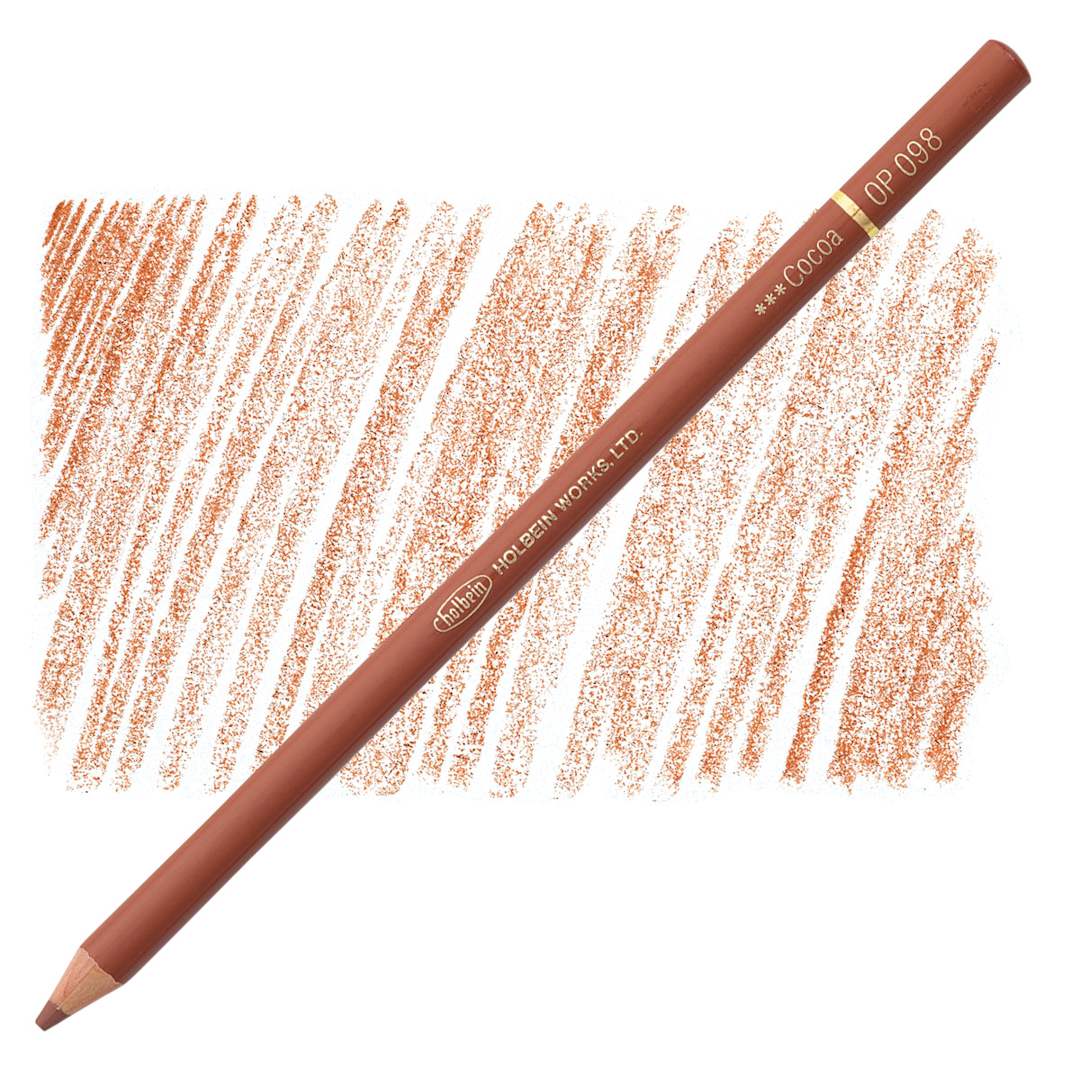 Open in modal - Holbein Artists' Colored Pencil - Cocoa, OP098 pencil and swatch