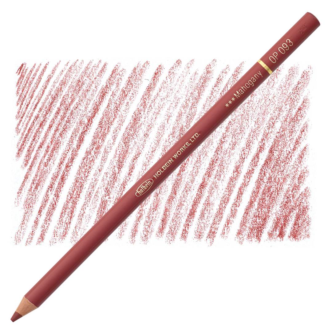 Open in modal - Holbein Artists' Colored Pencil - Mahogany, OP093 pencil and swatch